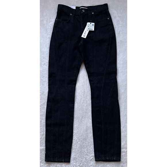 NWT Zara ZW The Panelled Slim High Rise Jeans in Black, Size 4 - Picture 12 of 16